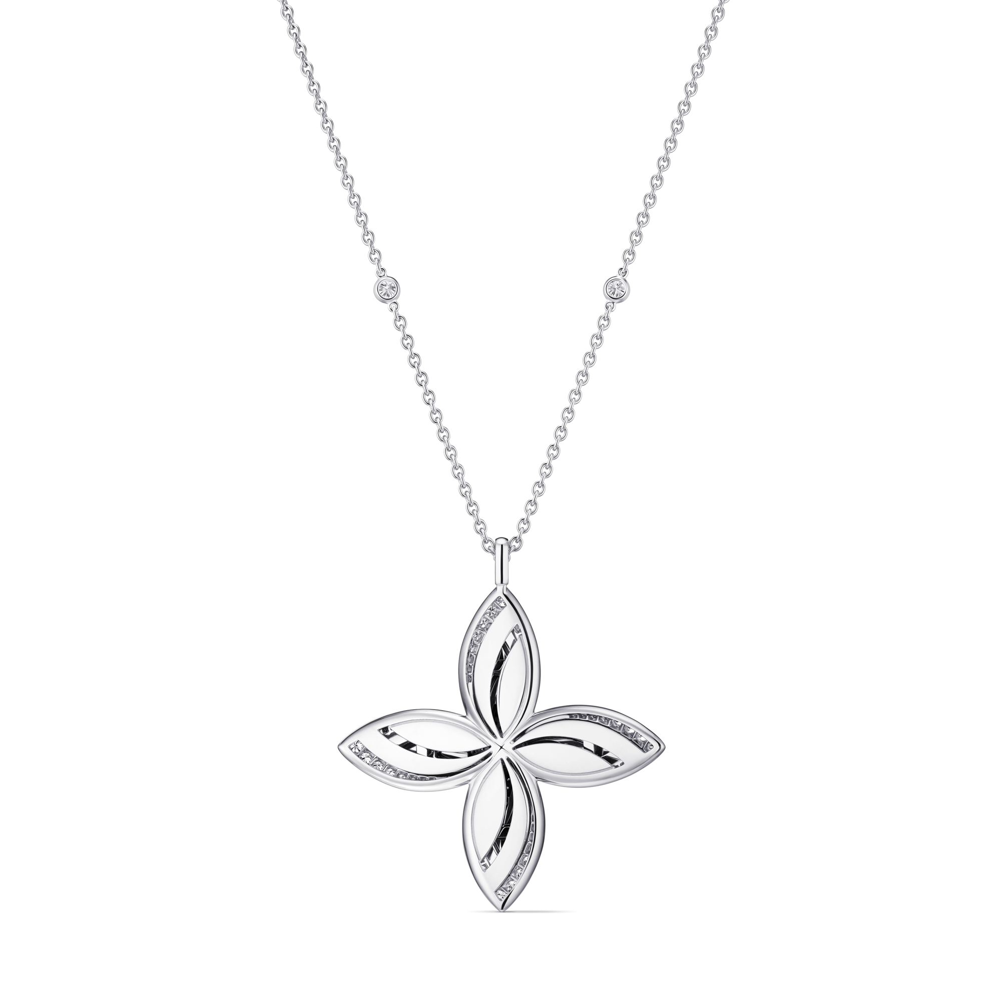Collier pendentif Idylle Blossom, or blanc et diamants  Les Extraordinaires Joaillerie Colliers et pendentifs | LOUIS VUITTON (Zoom produit)