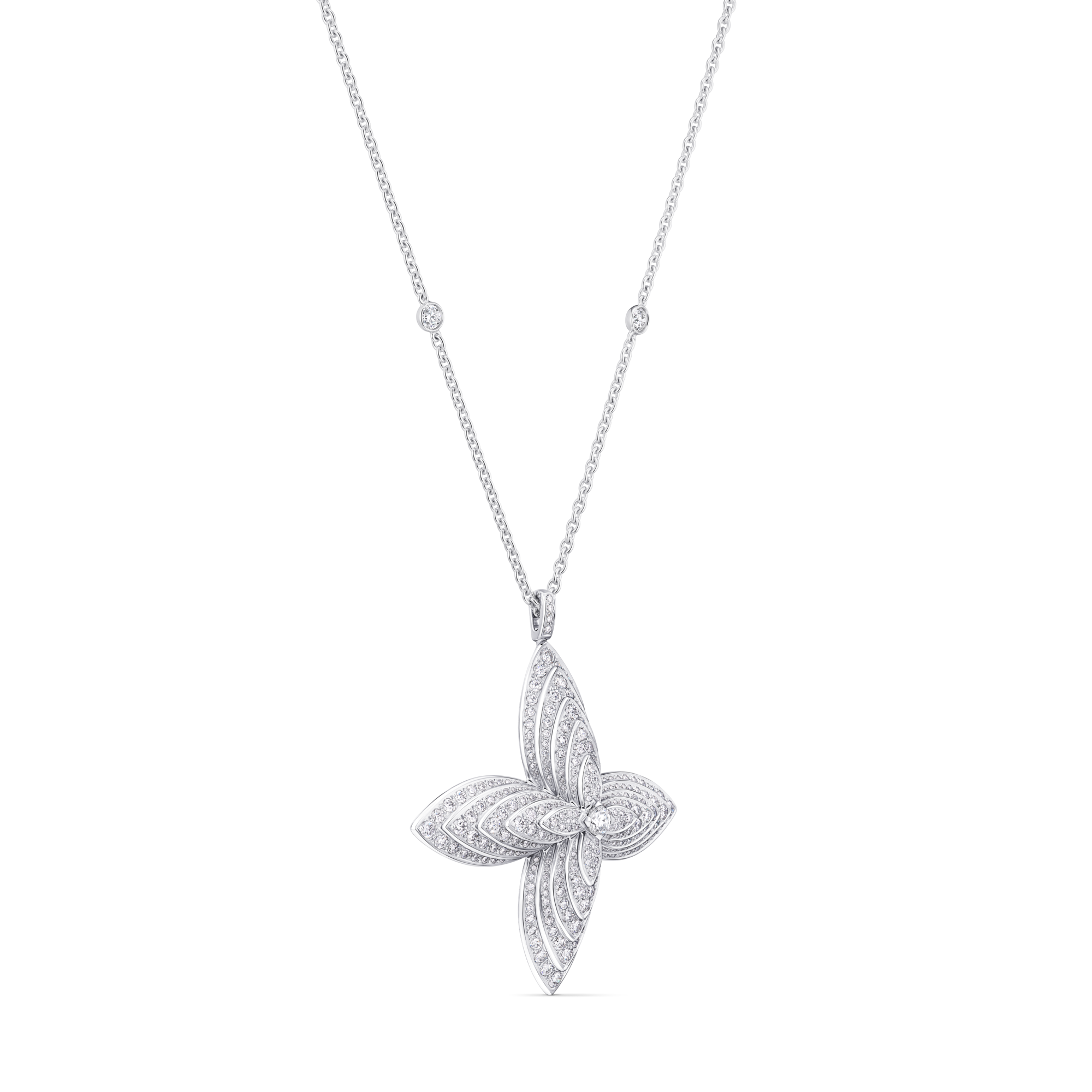 Collier pendentif Idylle Blossom, or blanc et diamants  Les Extraordinaires Joaillerie Colliers et pendentifs | LOUIS VUITTON (Zoom produit)