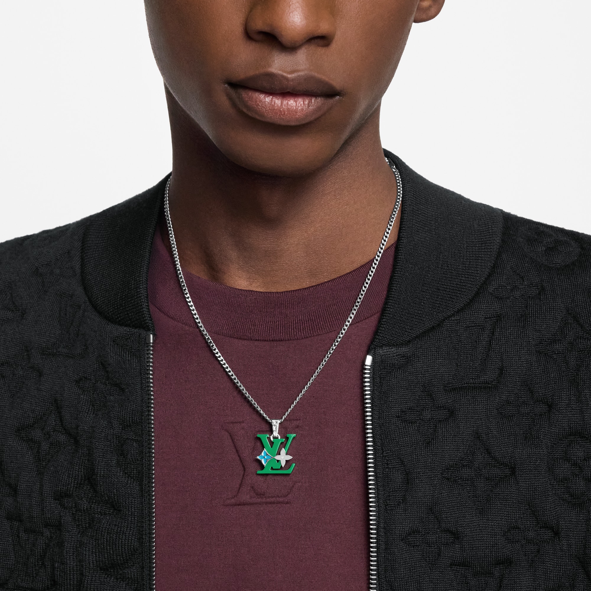 Collier pendentif Monogram Row S00 Homme Bijoux Colliers et pendentifs | LOUIS VUITTON (Zoom produit)