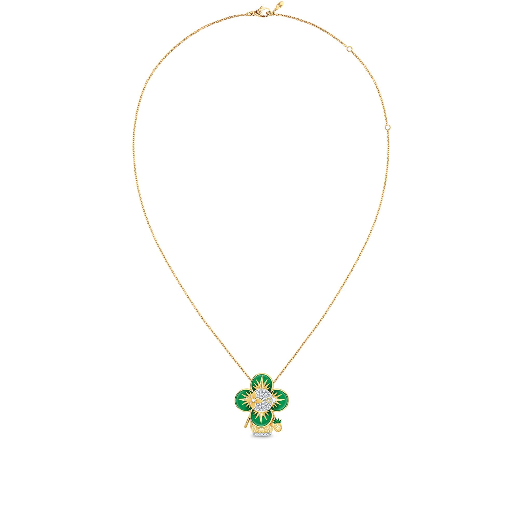 Collier pendentif Vivienne Ananas, or jaune, or blanc, laque et diamants  Joaillerie Catégories Colliers et pendentifs | LOUIS VUITTON (Zoom produit)