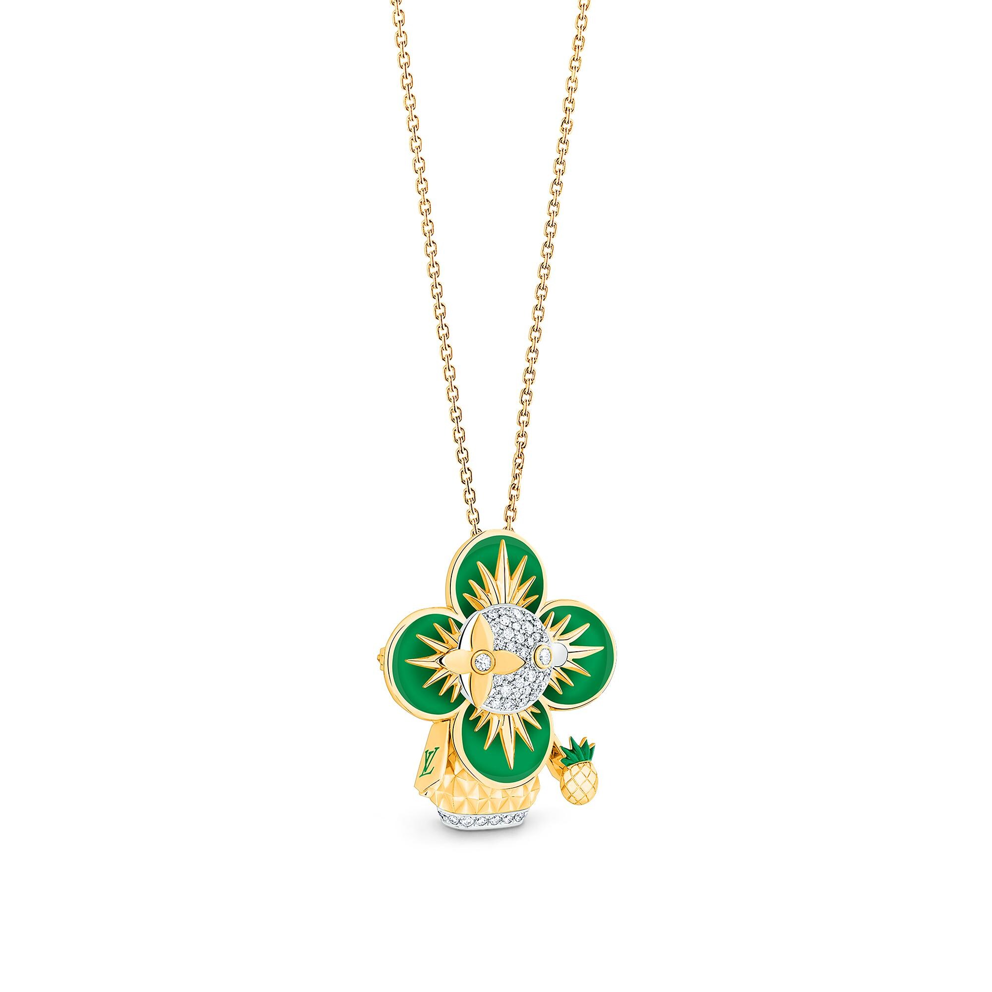Collier pendentif Vivienne Ananas, or jaune, or blanc, laque et diamants  Joaillerie Catégories Colliers et pendentifs | LOUIS VUITTON (Zoom produit)