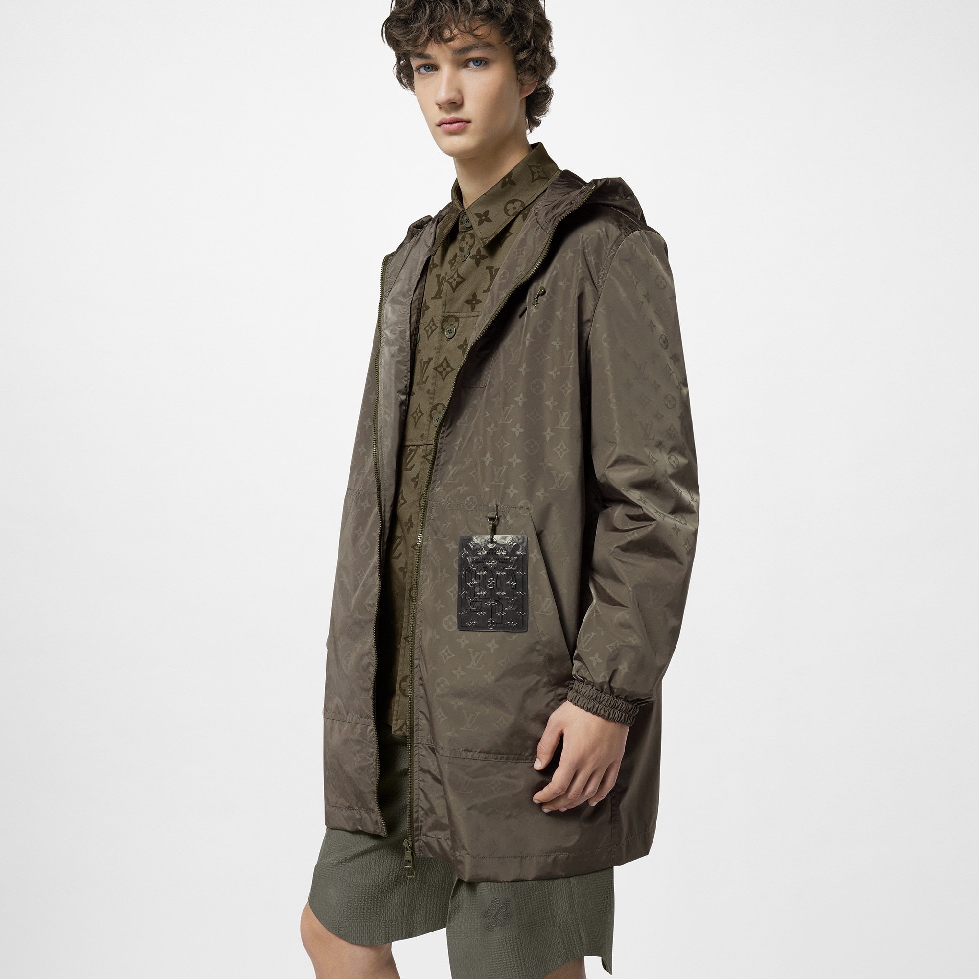 Coupe-vent Monogram mi-long en nylon  Homme Prêt-à-porter Manteaux et blousons | LOUIS VUITTON (Zoom produit)