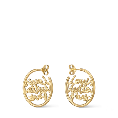 Créoles LV Script PM S00 Femme Bijoux Boucles d’oreilles | LOUIS VUITTON (Zoom produit)