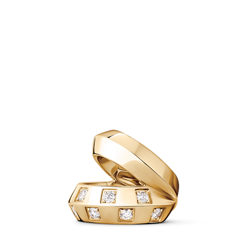 Double manchette d'oreille Le Damier de Louis Vuitton, or jaune et diamants Joaillerie Catégories Boucles d'oreilles | LOUIS VUITTON (Zoom produit)