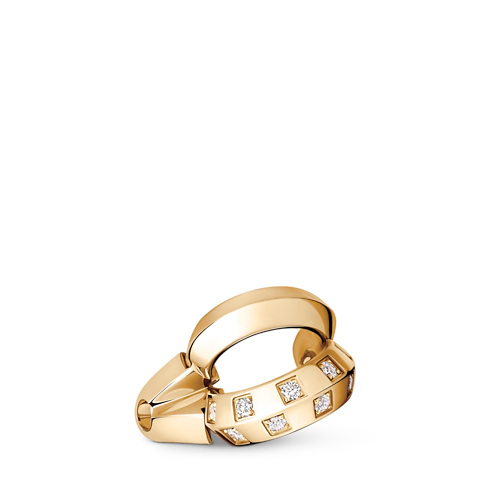Double manchette d'oreille Le Damier de Louis Vuitton, or jaune et diamants Joaillerie Catégories Boucles d'oreilles | LOUIS VUITTON (Zoom produit)