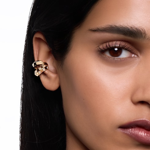 Double manchette d'oreille Le Damier de Louis Vuitton, or jaune et diamants Joaillerie Catégories Boucles d'oreilles | LOUIS VUITTON (Zoom produit)