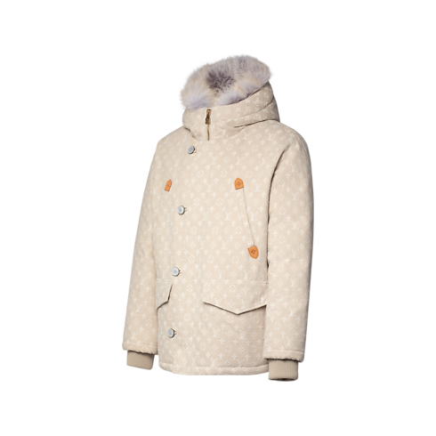 Doudoune longue déperlante en denim Monogram Homme Prêt-à-porter Tout le prêt-à-porter | LOUIS VUITTON (Zoom produit)