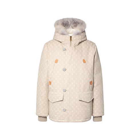 Doudoune longue déperlante en denim Monogram Homme Prêt-à-porter Tout le prêt-à-porter | LOUIS VUITTON (Zoom produit)