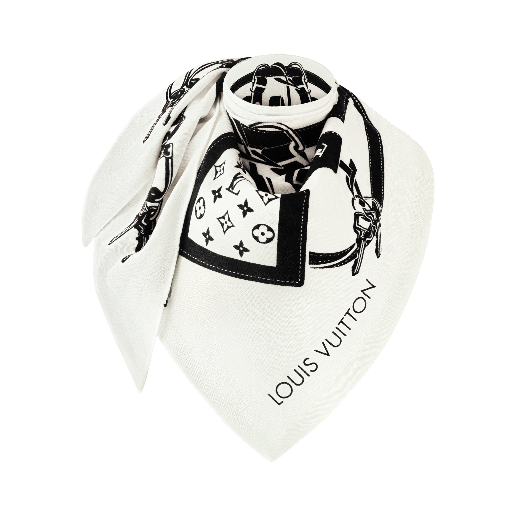 Foulard triangle LV Straps S00 Femme Accessoires Carrés de soie et bandeaux | LOUIS VUITTON (Zoom produit)