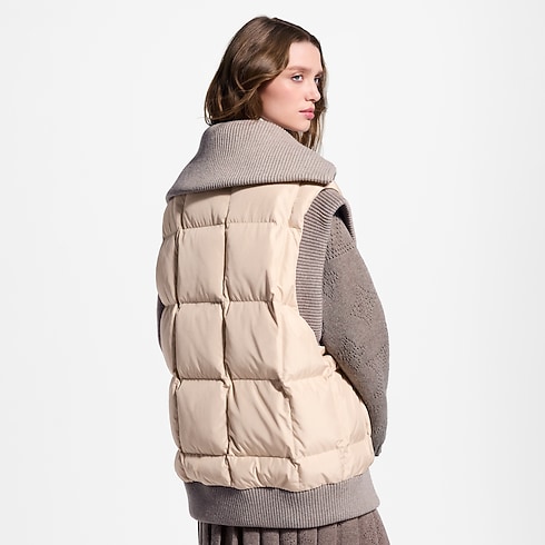 Gilet matelassé à ourlet côtelé Femme Prêt-à-porter Manteaux et vestes | LOUIS VUITTON (Zoom produit)