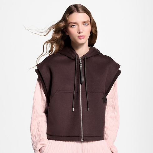 Gilet zippé à empiècement en maille Femme Prêt-à-porter Manteaux et vestes | LOUIS VUITTON (Zoom produit)