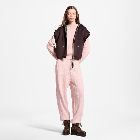 Gilet zippé à empiècement en maille Femme Prêt-à-porter Manteaux et vestes | LOUIS VUITTON (Zoom produit)