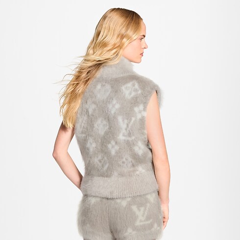 Gilet zippé Monogram en maille brossée Femme Prêt-à-porter Maille | LOUIS VUITTON (Zoom produit)