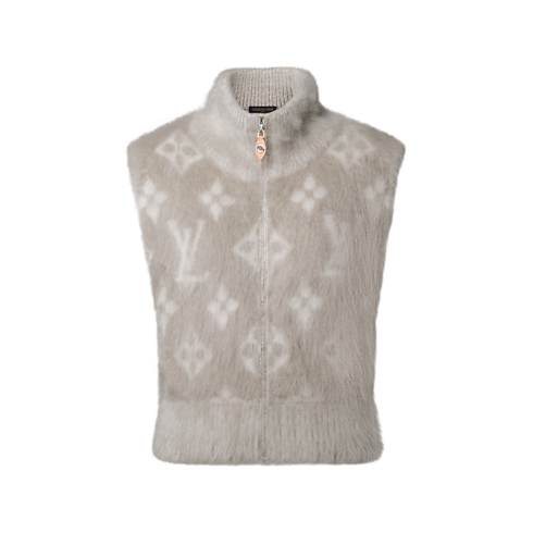 Gilet zippé Monogram en maille brossée Femme Prêt-à-porter Maille | LOUIS VUITTON (Zoom produit)