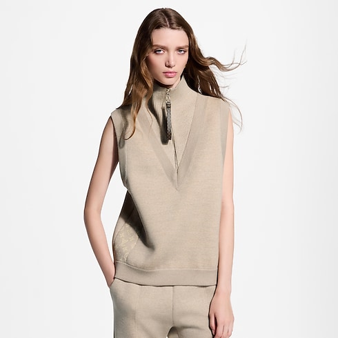 Haut à demi-fermeture éclair et détails Monogram Femme Nouveautés Femme } | LOUIS VUITTON (Zoom produit)