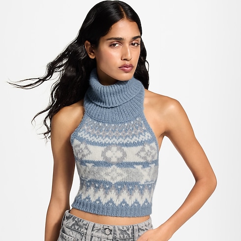 Haut court en maille alpine Femme Prêt-à-porter Tops et chemises | LOUIS VUITTON (Zoom produit)