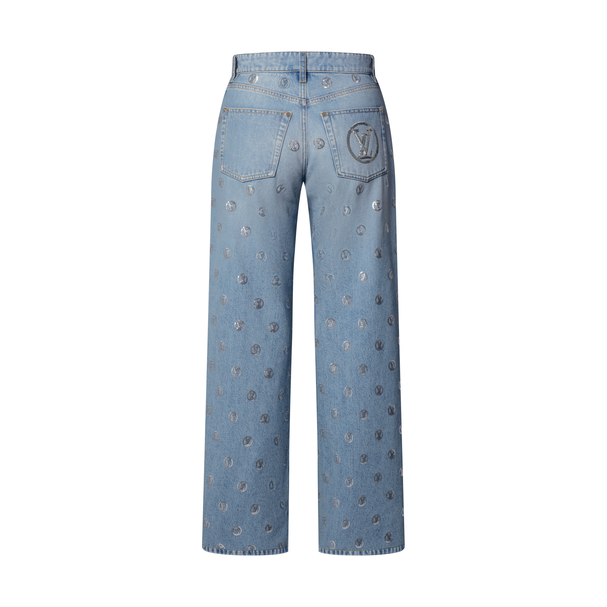 Jean bootcut à signatures en sequins  Femme Prêt-à-porter Pantalons | LOUIS VUITTON (Zoom produit)
