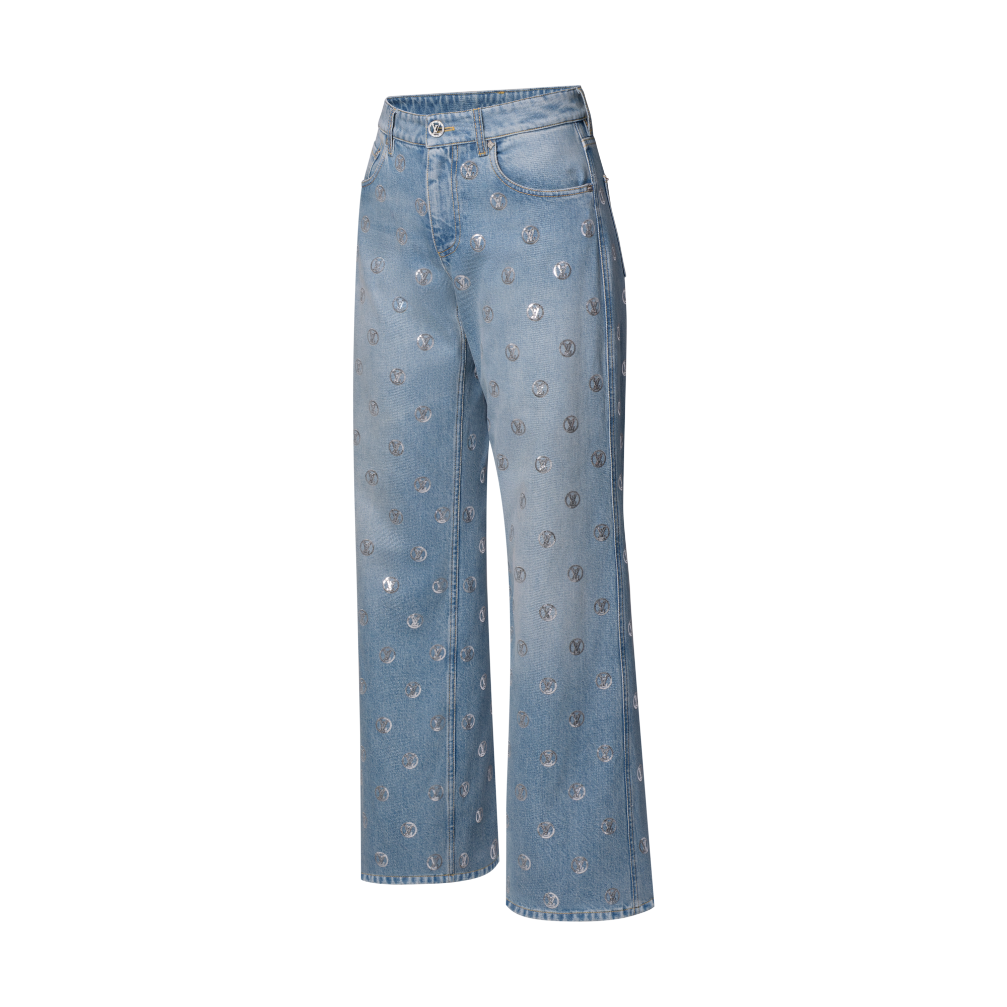 Jean bootcut à signatures en sequins  Femme Prêt-à-porter Pantalons | LOUIS VUITTON (Zoom produit)