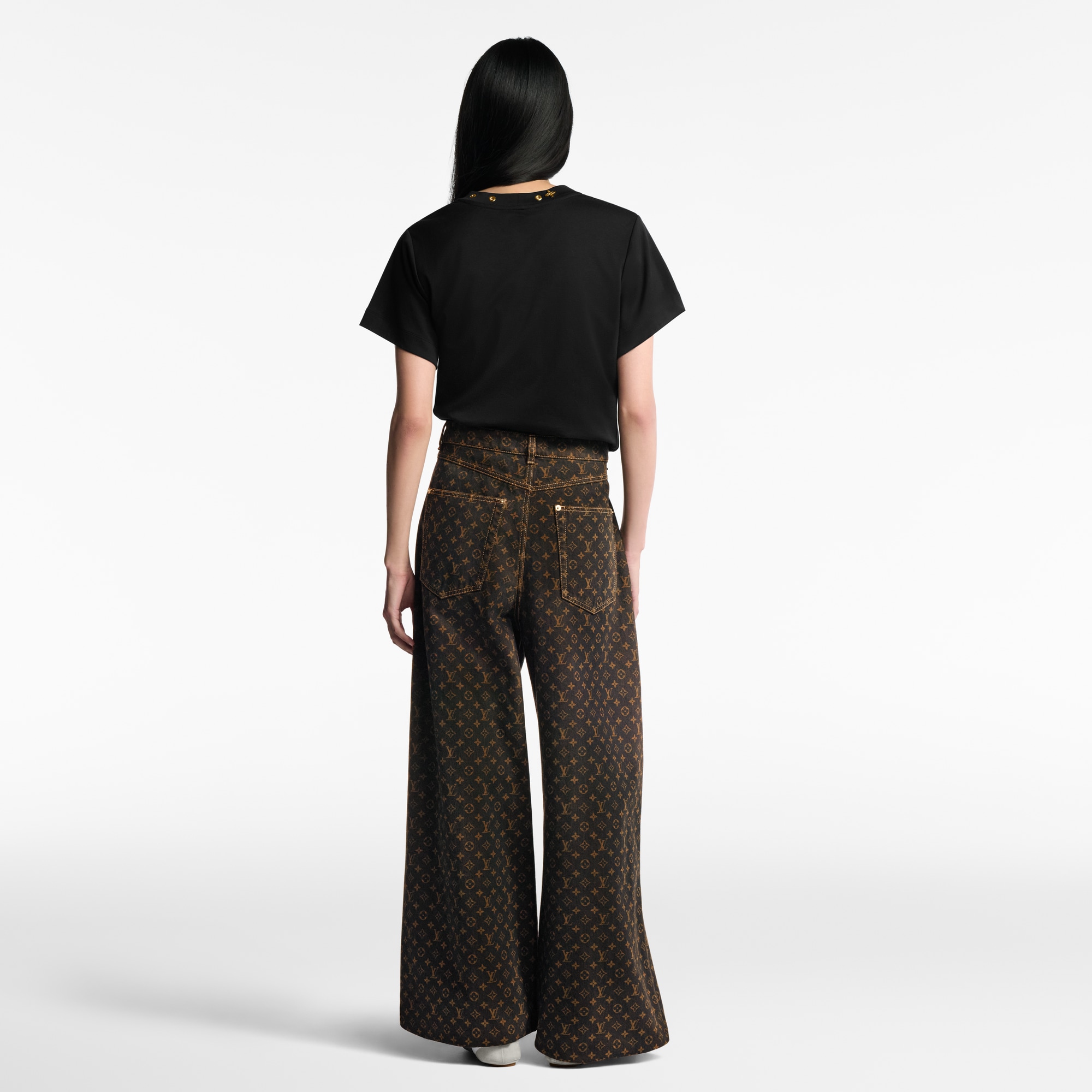 Jean droit à motif Monogram  Femme Prêt-à-porter Pantalons | LOUIS VUITTON (Zoom produit)