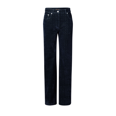 Jean en velours floqué Nanogram Femme Prêt-à-porter Pantalons et shorts | LOUIS VUITTON (Zoom produit)