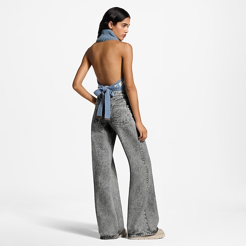 Jean évasé délavé à la pierre Femme Prêt-à-porter Pantalons et shorts | LOUIS VUITTON (Zoom produit)