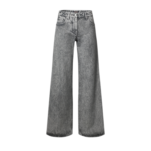 Jean évasé délavé à la pierre Femme Prêt-à-porter Pantalons et shorts | LOUIS VUITTON (Zoom produit)