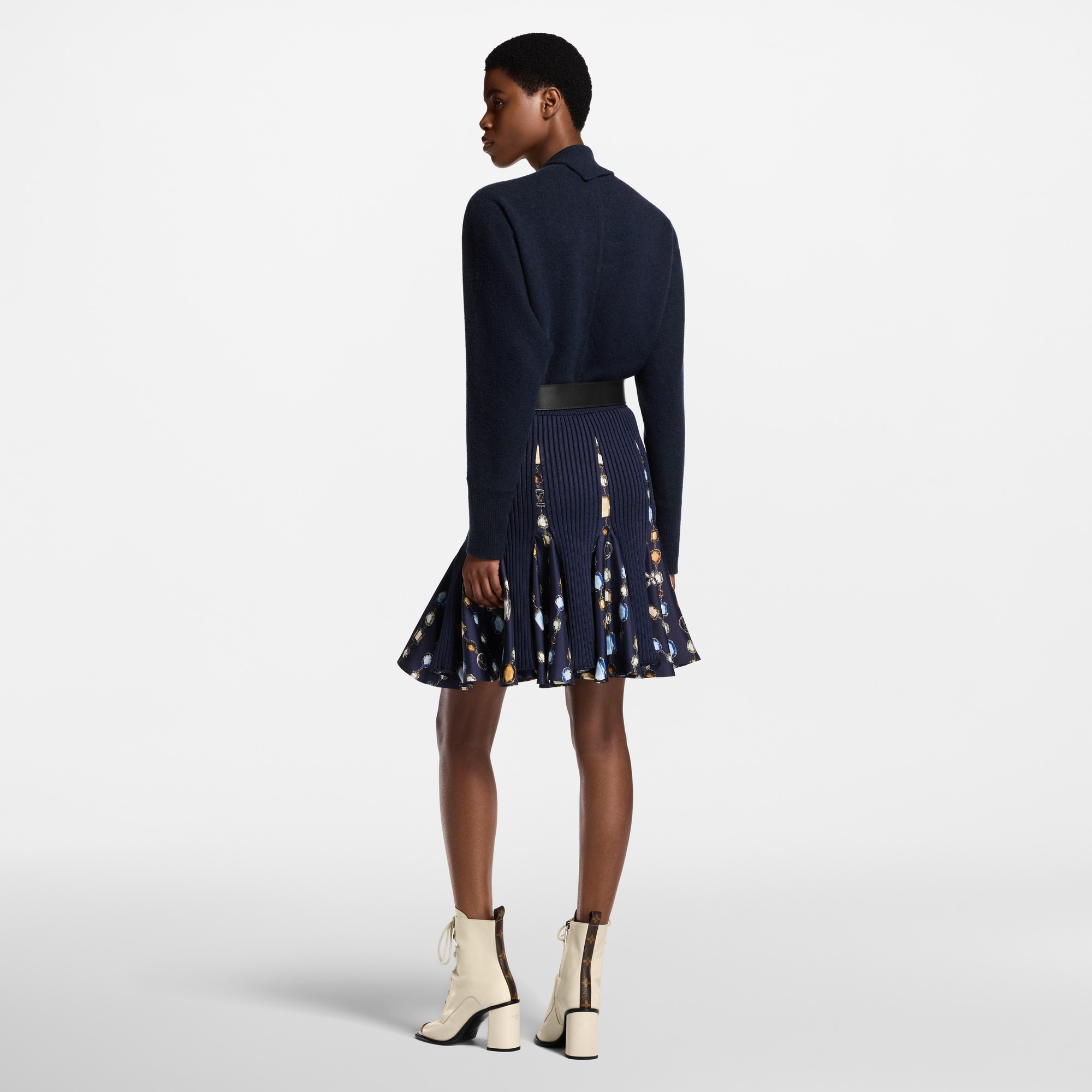 Jupe à empiècements collier en maille  Femme Prêt-à-porter Jupes et shorts | LOUIS VUITTON (Zoom produit)