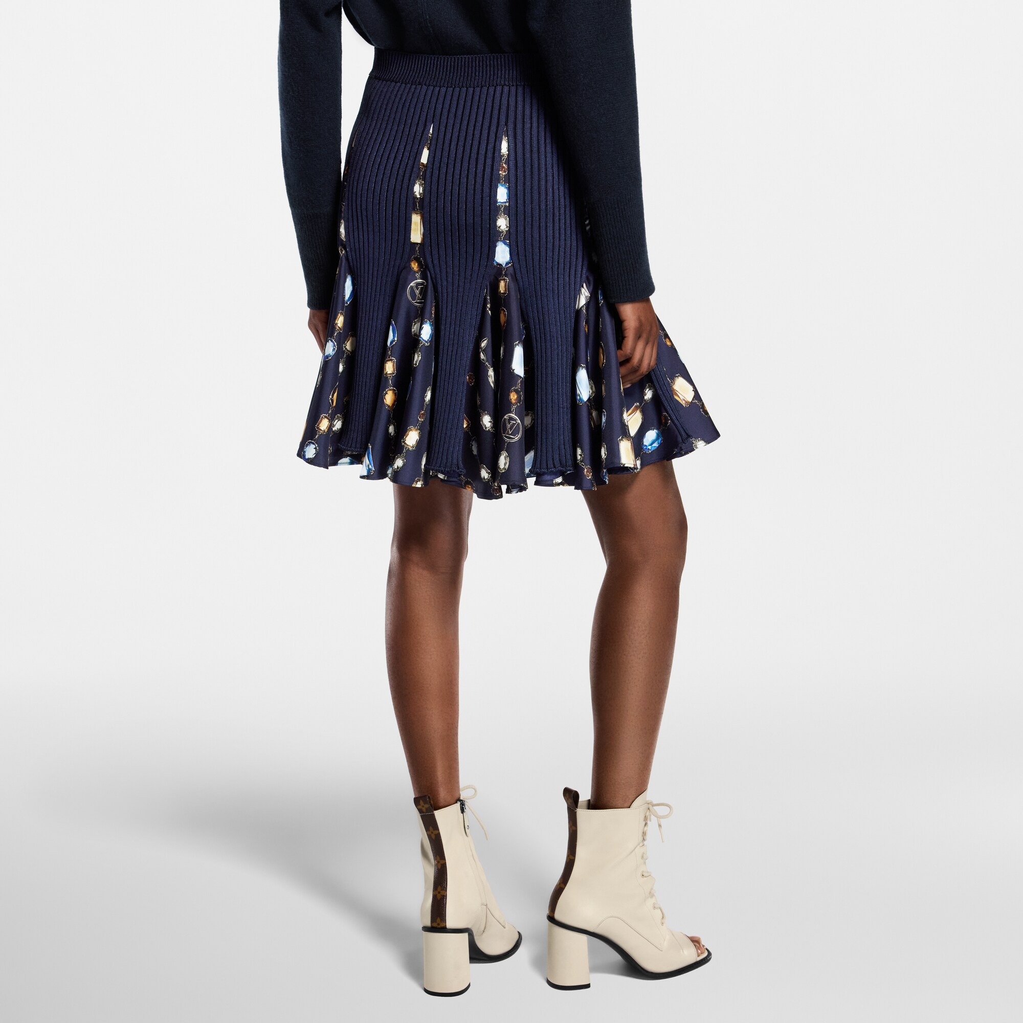 Jupe à empiècements collier en maille  Femme Prêt-à-porter Jupes et shorts | LOUIS VUITTON (Zoom produit)