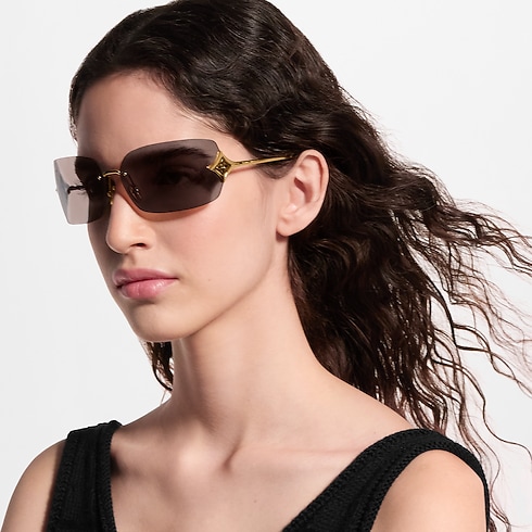 Lunettes de soleil rectangulaires Curvy Flower S00 Femme Accessoires Lunettes | LOUIS VUITTON (Zoom produit)