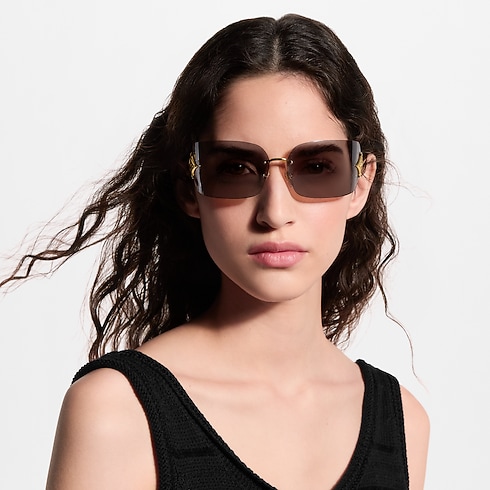 Lunettes de soleil rectangulaires Curvy Flower S00 Femme Accessoires Lunettes | LOUIS VUITTON (Zoom produit)