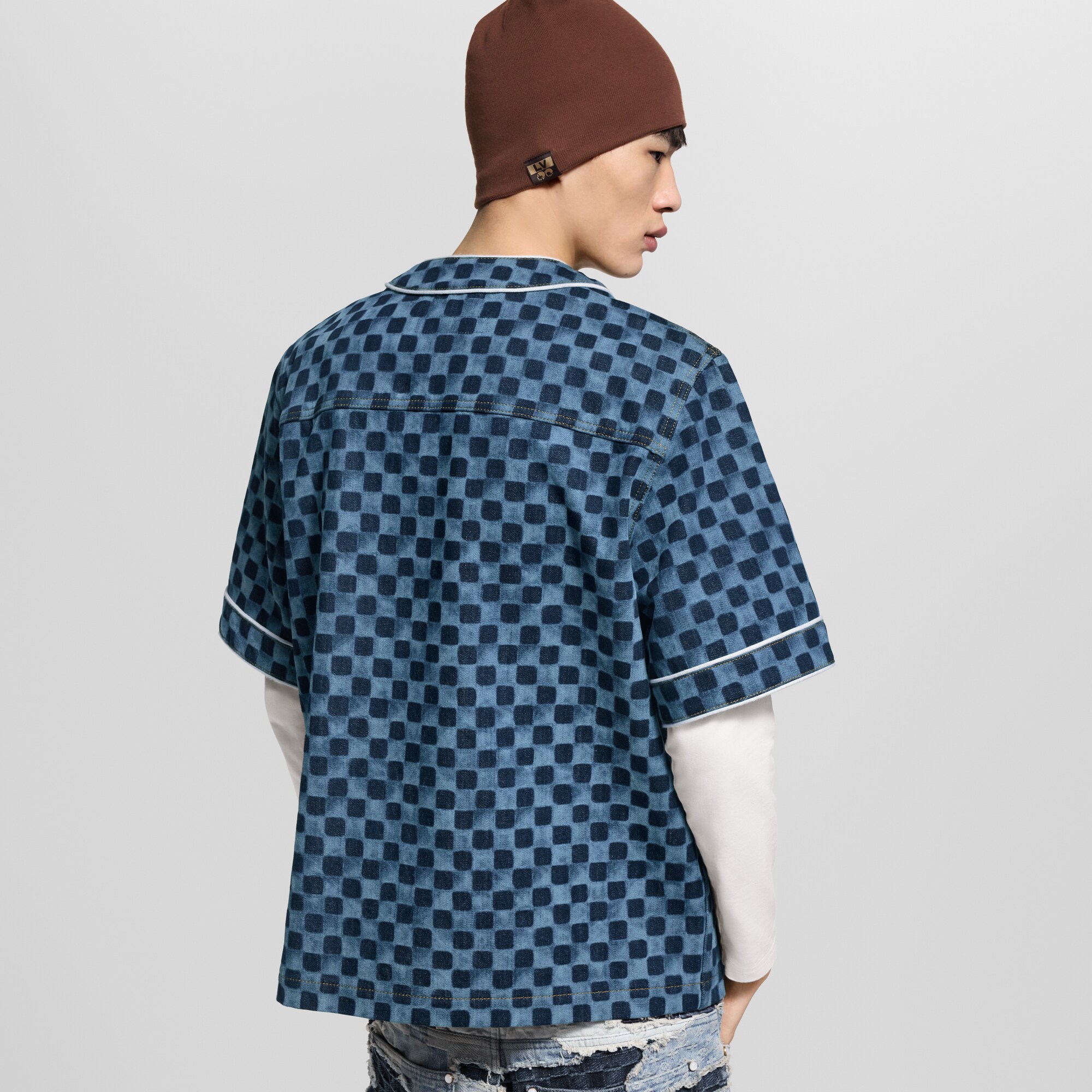 Maillot de baseball Damier en denim  Homme Prêt-à-porter Chemises | LOUIS VUITTON (Zoom produit)