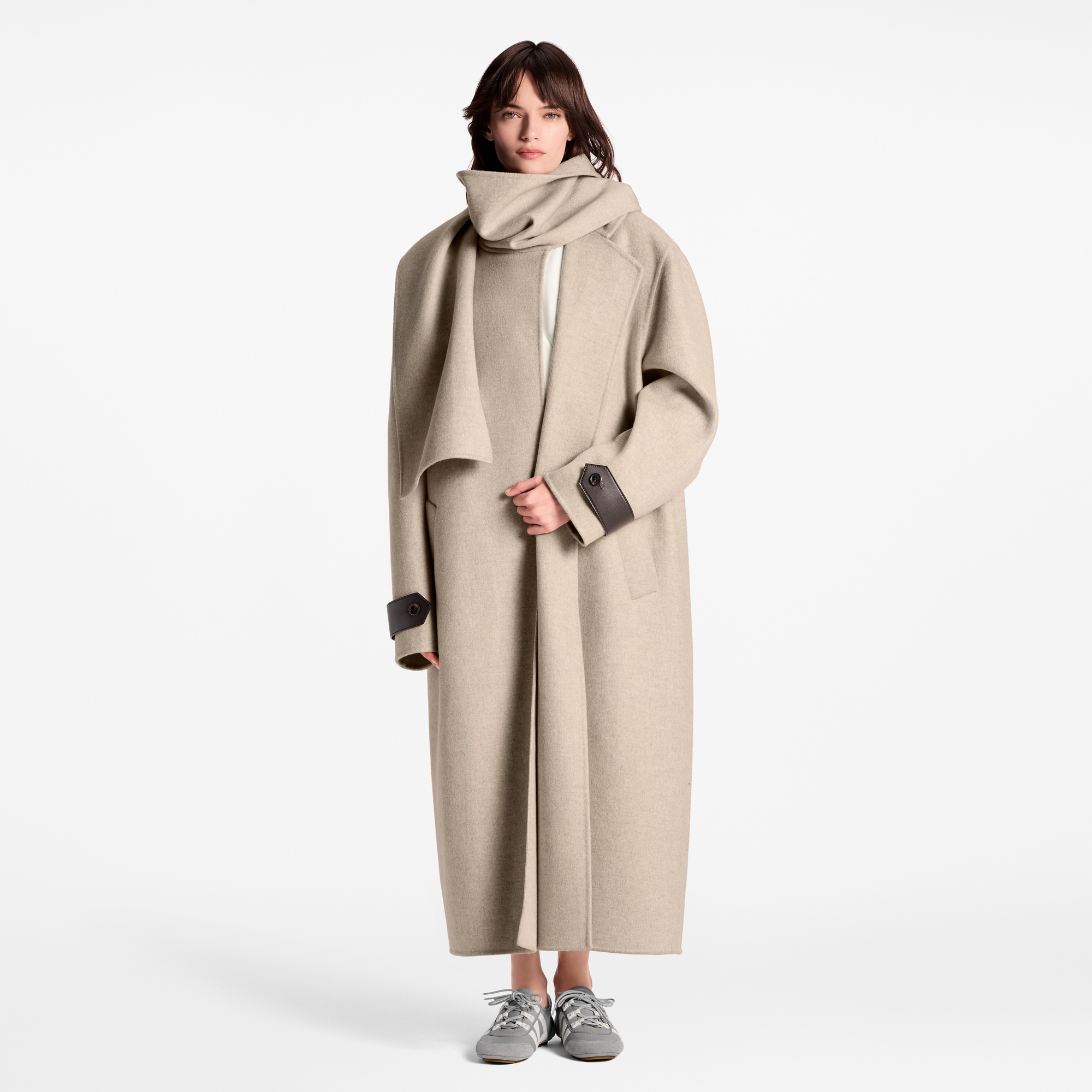 Manteau avec écharpe intégrée  Femme Prêt-à-porter Manteaux et vestes | LOUIS VUITTON (Zoom produit)