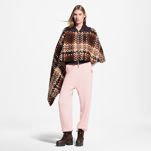 Manteau cape asymétrique en tweed tartan Femme Prêt-à-porter Manteaux et vestes | LOUIS VUITTON (Zoom produit)