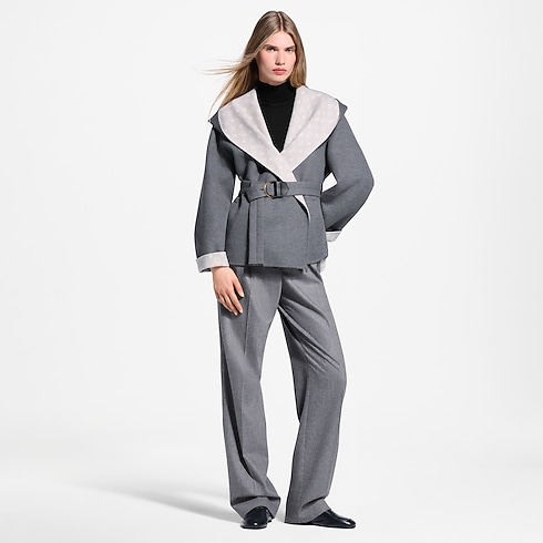 Manteau croisé court à capuche Femme Prêt-à-porter Manteaux et vestes | LOUIS VUITTON (Zoom produit)