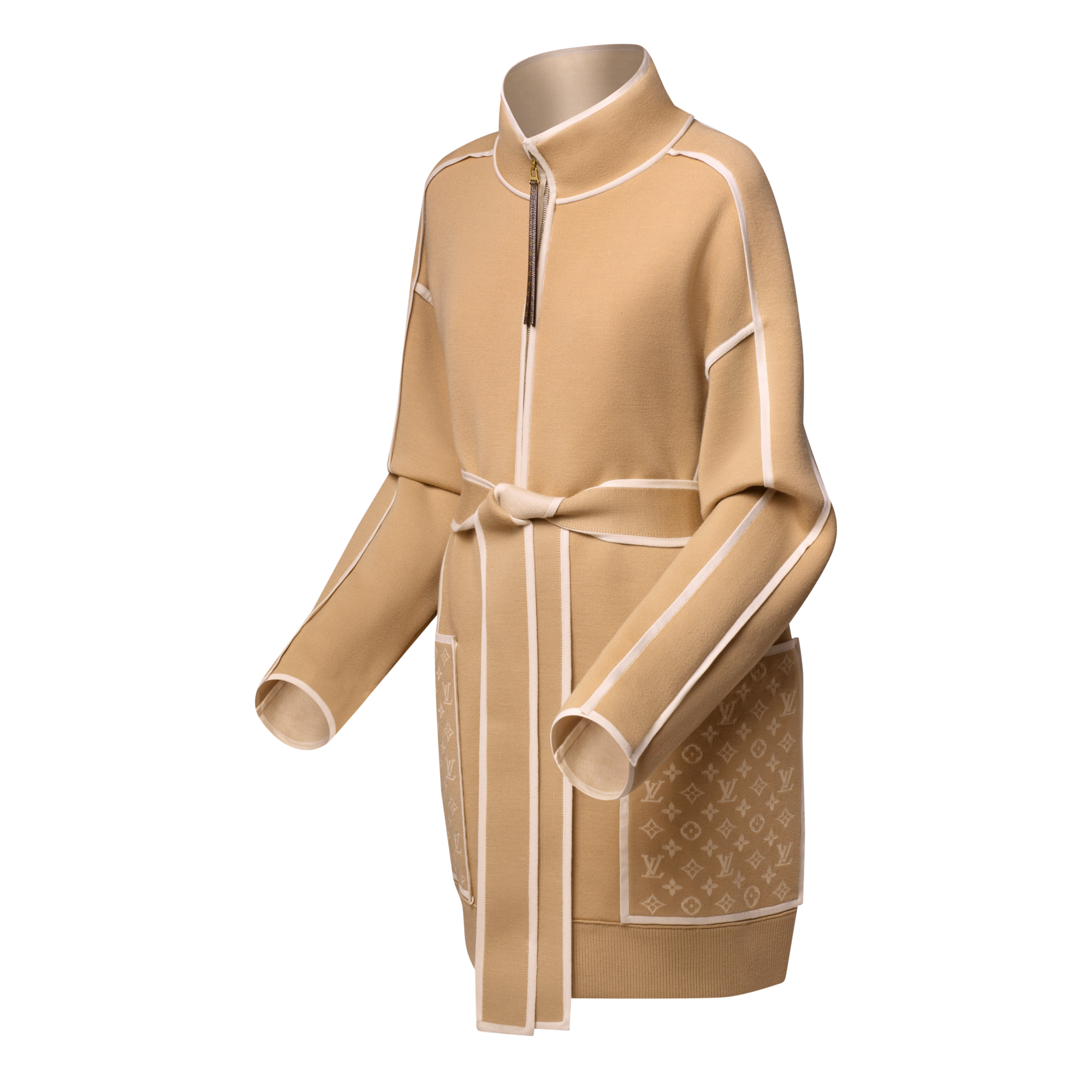 Manteau en maille à détails Monogram  Femme Prêt-à-porter Manteaux et vestes | LOUIS VUITTON (Zoom produit)