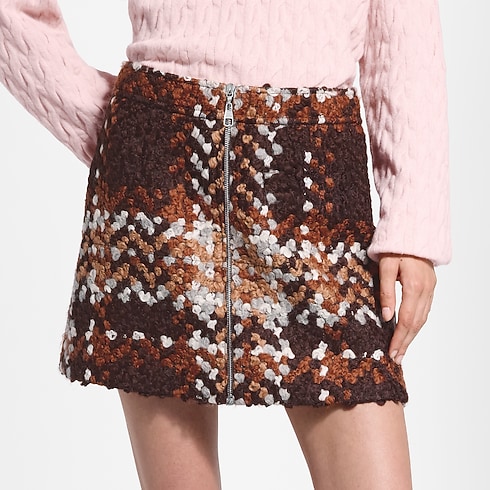 Mini-jupe en tweed tartan Femme Prêt-à-porter Nouveautés Prêt-à-porter | LOUIS VUITTON (Zoom produit)