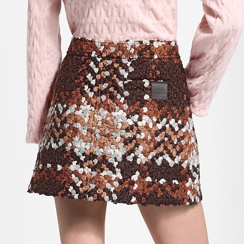Mini-jupe en tweed tartan Femme Prêt-à-porter Nouveautés Prêt-à-porter | LOUIS VUITTON (Zoom produit)