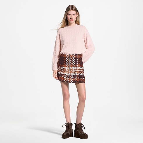 Mini-jupe en tweed tartan Femme Prêt-à-porter Nouveautés Prêt-à-porter | LOUIS VUITTON (Zoom produit)