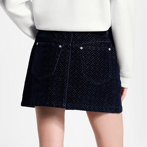 Mini-jupe en velours floqué Nanogram Femme Prêt-à-porter Nouveautés Prêt-à-porter | LOUIS VUITTON (Zoom produit)
