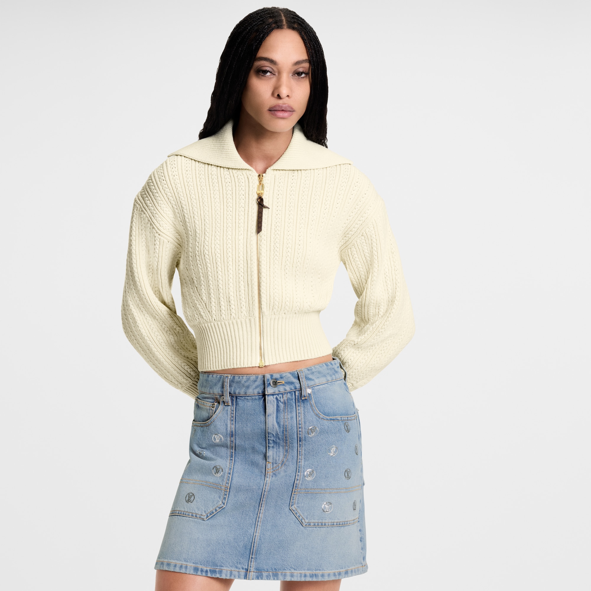 Mini-jupe LV en denim à sequins  Femme Prêt-à-porter Jupes et shorts | LOUIS VUITTON (Zoom produit)
