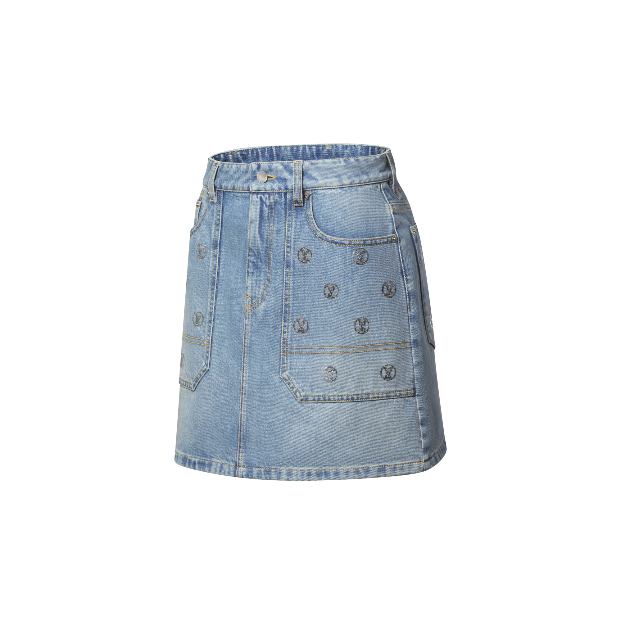Mini-jupe LV en denim à sequins  Femme Prêt-à-porter Jupes et shorts | LOUIS VUITTON (Zoom produit)