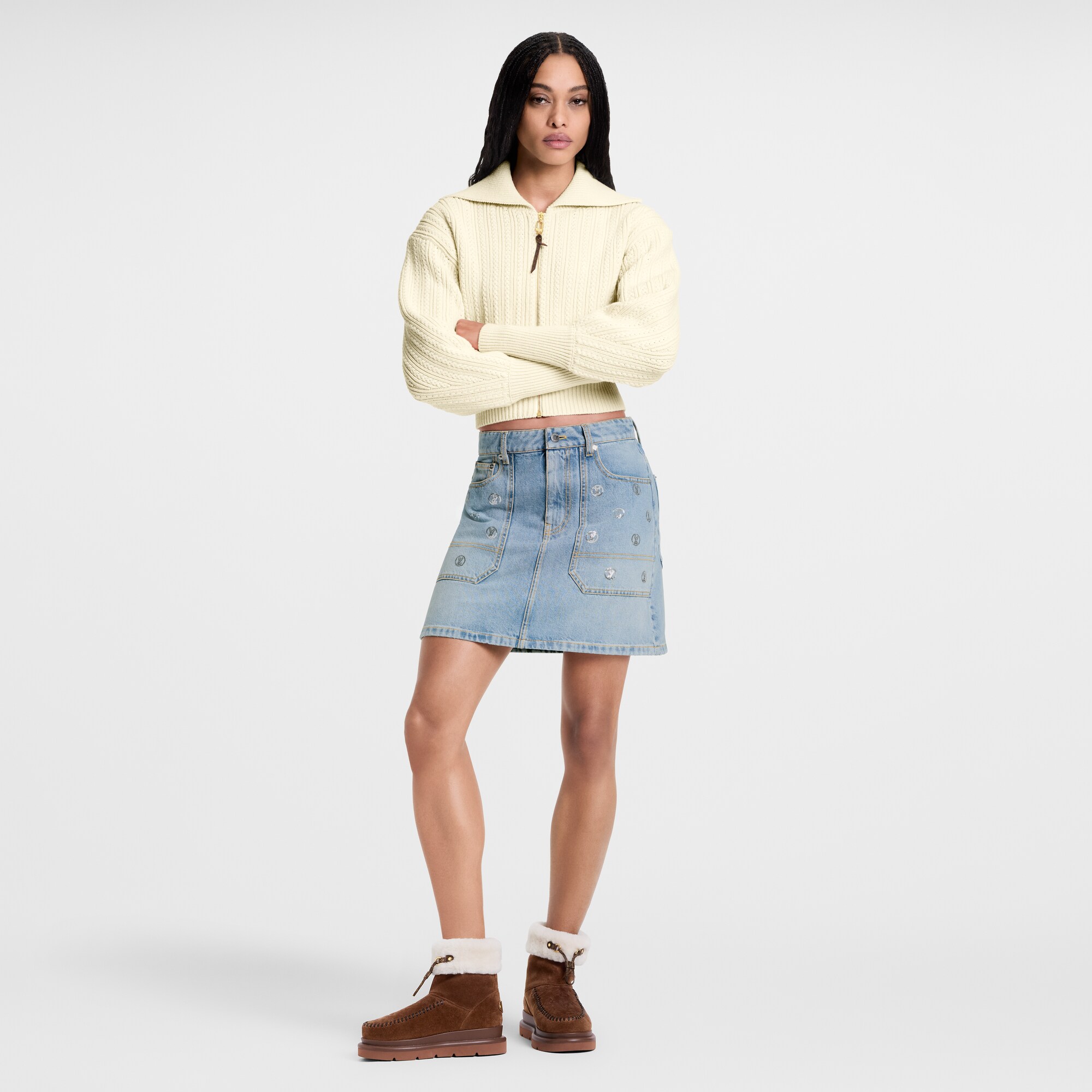 Mini-jupe LV en denim à sequins  Femme Prêt-à-porter Jupes et shorts | LOUIS VUITTON (Zoom produit)
