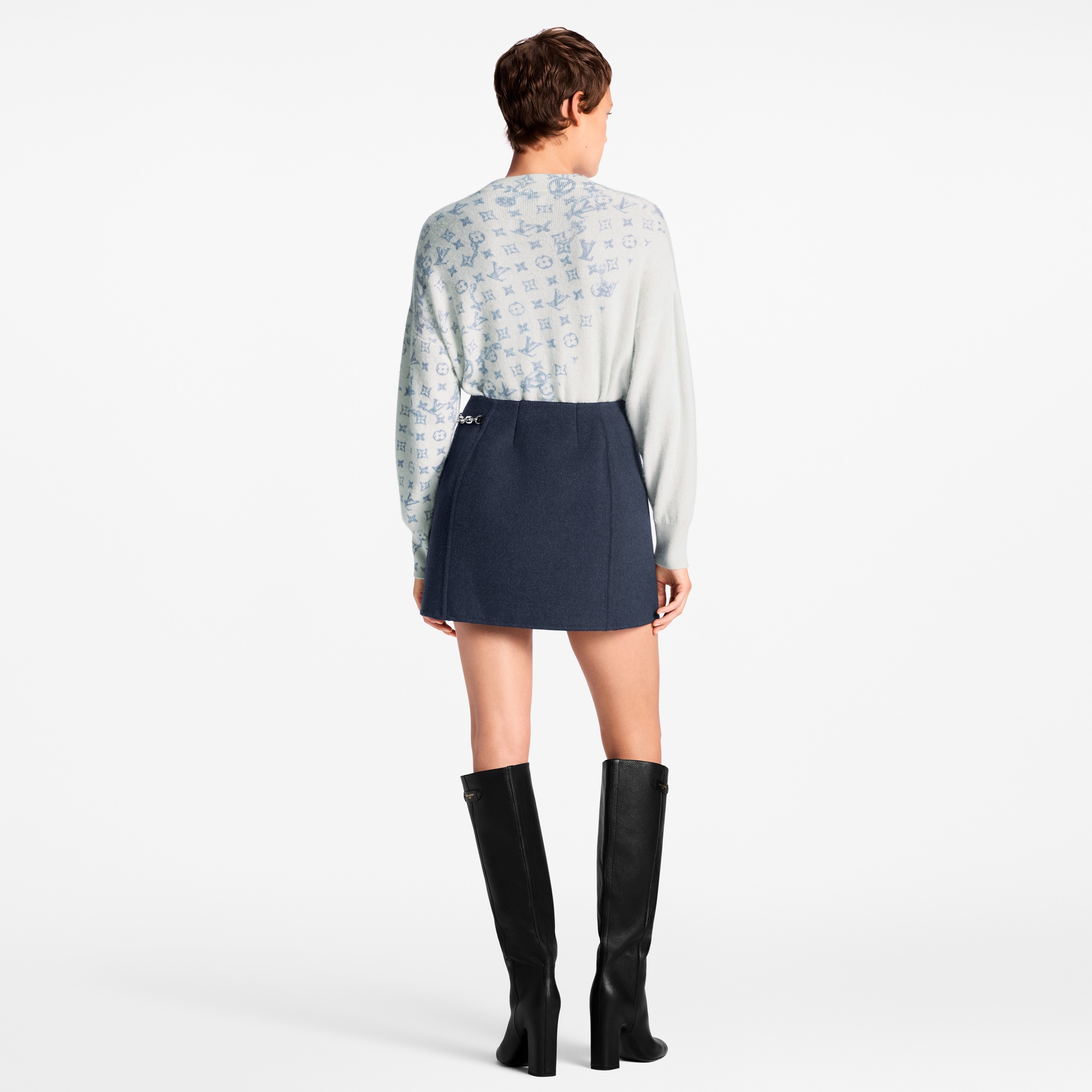 Mini-jupe portefeuille à fermeture chaîne  Femme Prêt-à-porter Jupes et shorts | LOUIS VUITTON (Zoom produit)