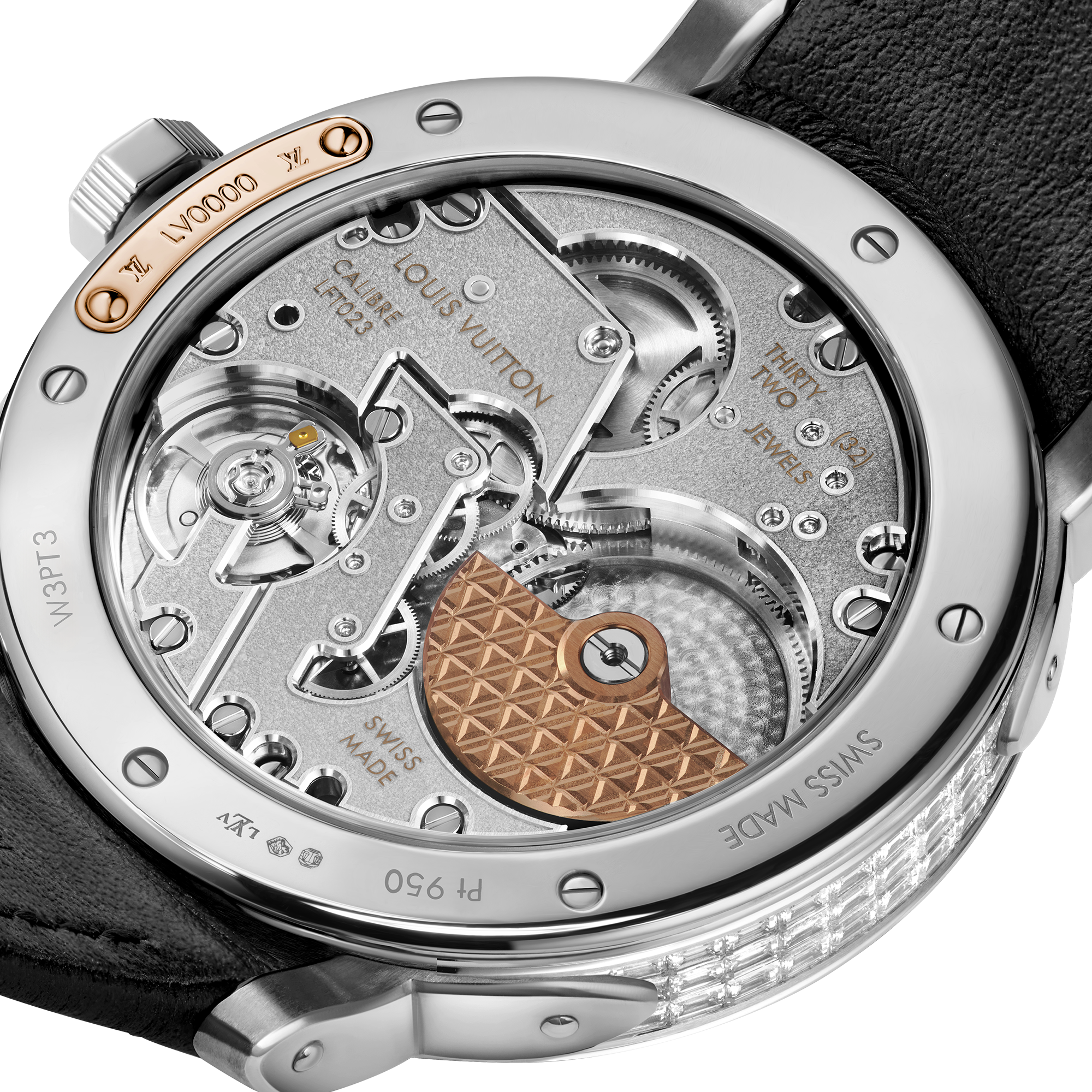 Montre Louis Vuitton Escale, automatique, 40,5 mm, platine et diamants  Montres Toutes les montres } | LOUIS VUITTON (Zoom produit)