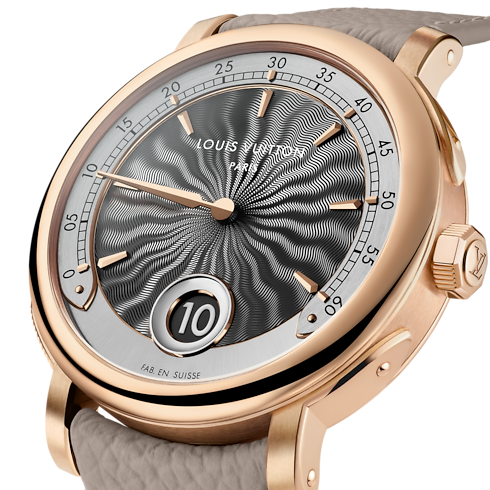 Montre Louis Vuitton Escale Répétition Minutes, manuel, 40 mm, or rose vue latérale