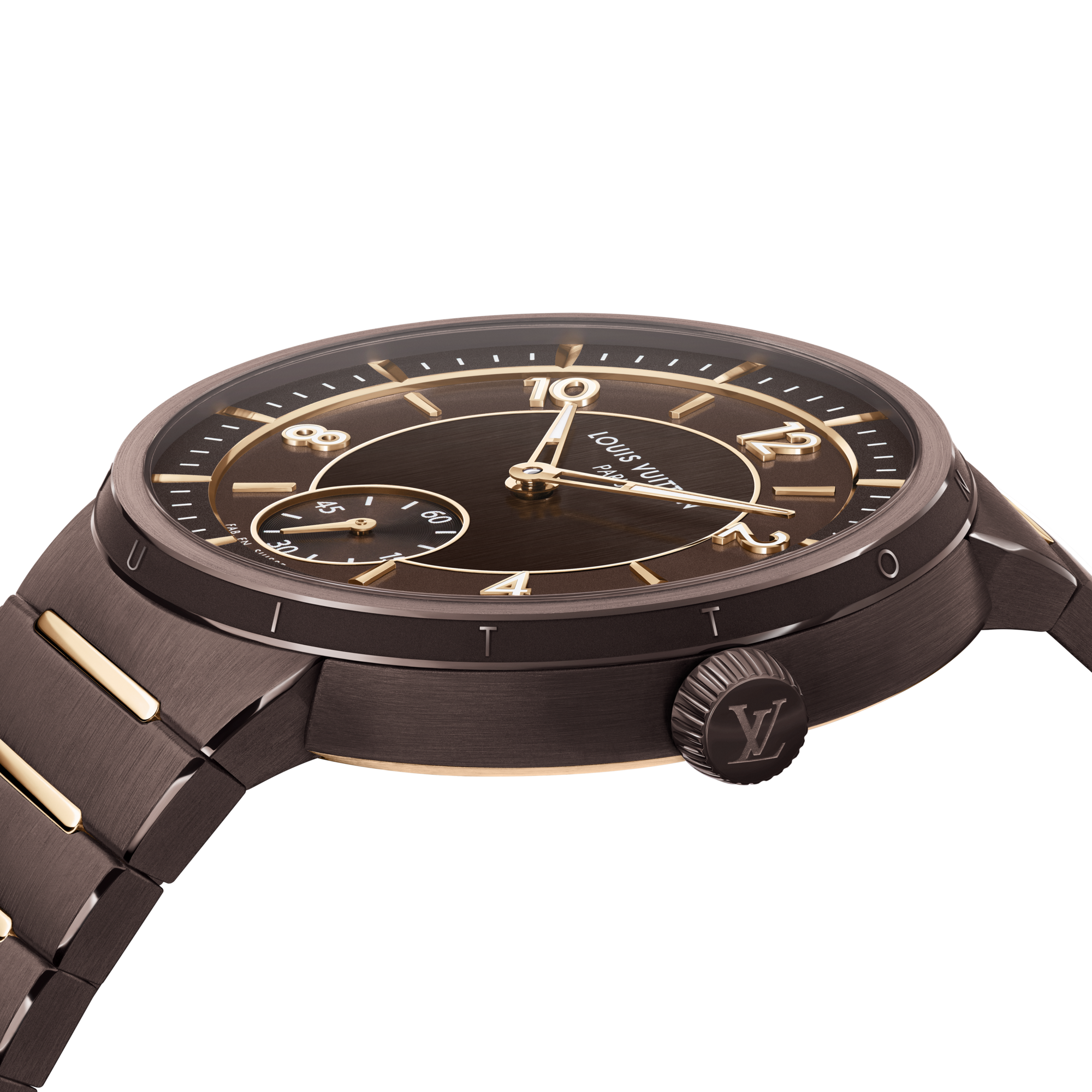Montre Tambour, automatique, 40 mm, céramique et or rose  Montres Toutes les montres } | LOUIS VUITTON (Zoom produit)