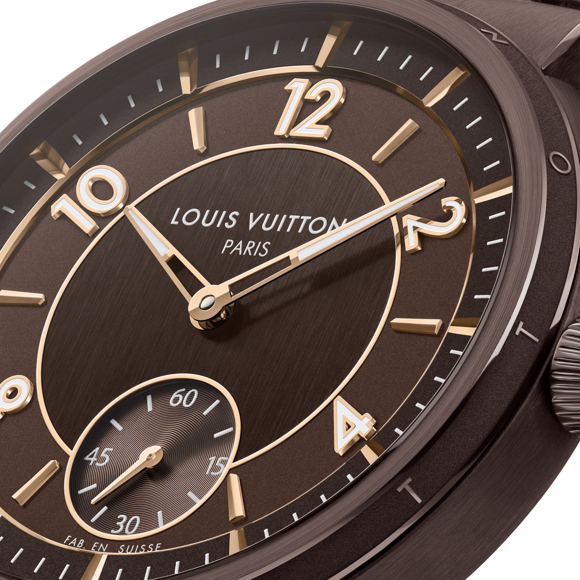Montre Tambour, automatique, 40 mm, céramique et or rose  Montres Toutes les montres } | LOUIS VUITTON (Zoom produit)