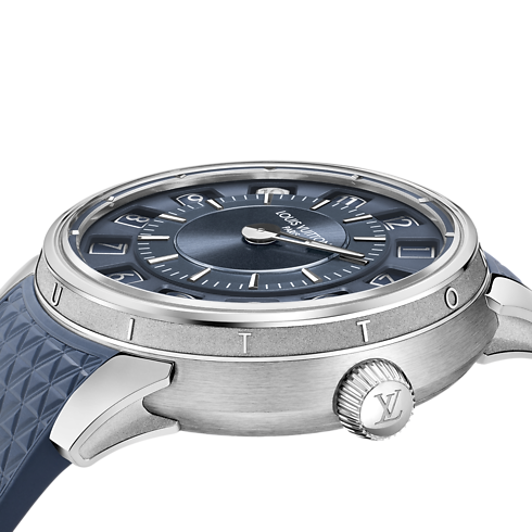 Montre Tambour Spin Time, automatique, 39,5 mm, or blanc vue rapprochée