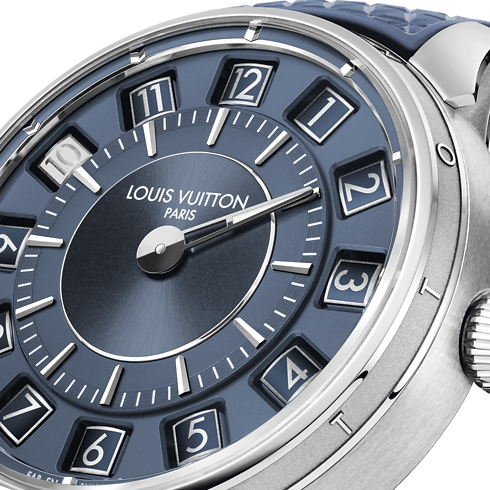 Montre Tambour Spin Time, automatique, 39,5 mm, or blanc vue latérale