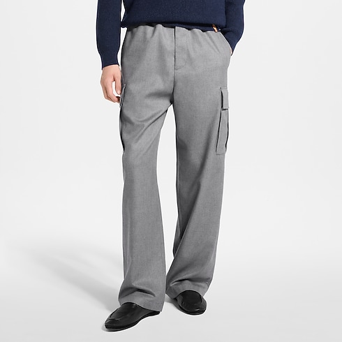 Pantalon cargo habillé à cordon en soie et cachemire Homme Prêt-à-porter Tout le prêt-à-porter | LOUIS VUITTON (Zoom produit)